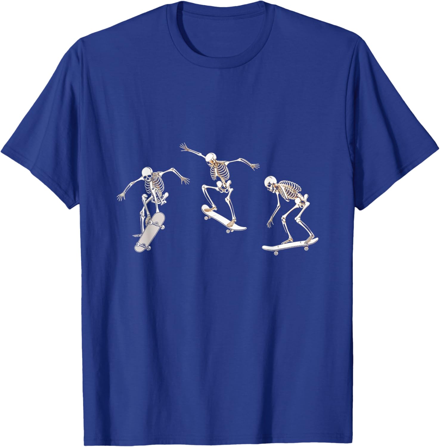 Skateboarding Skeleton Skater Bones Tricks T-Shirt - T-Shirt | Royal