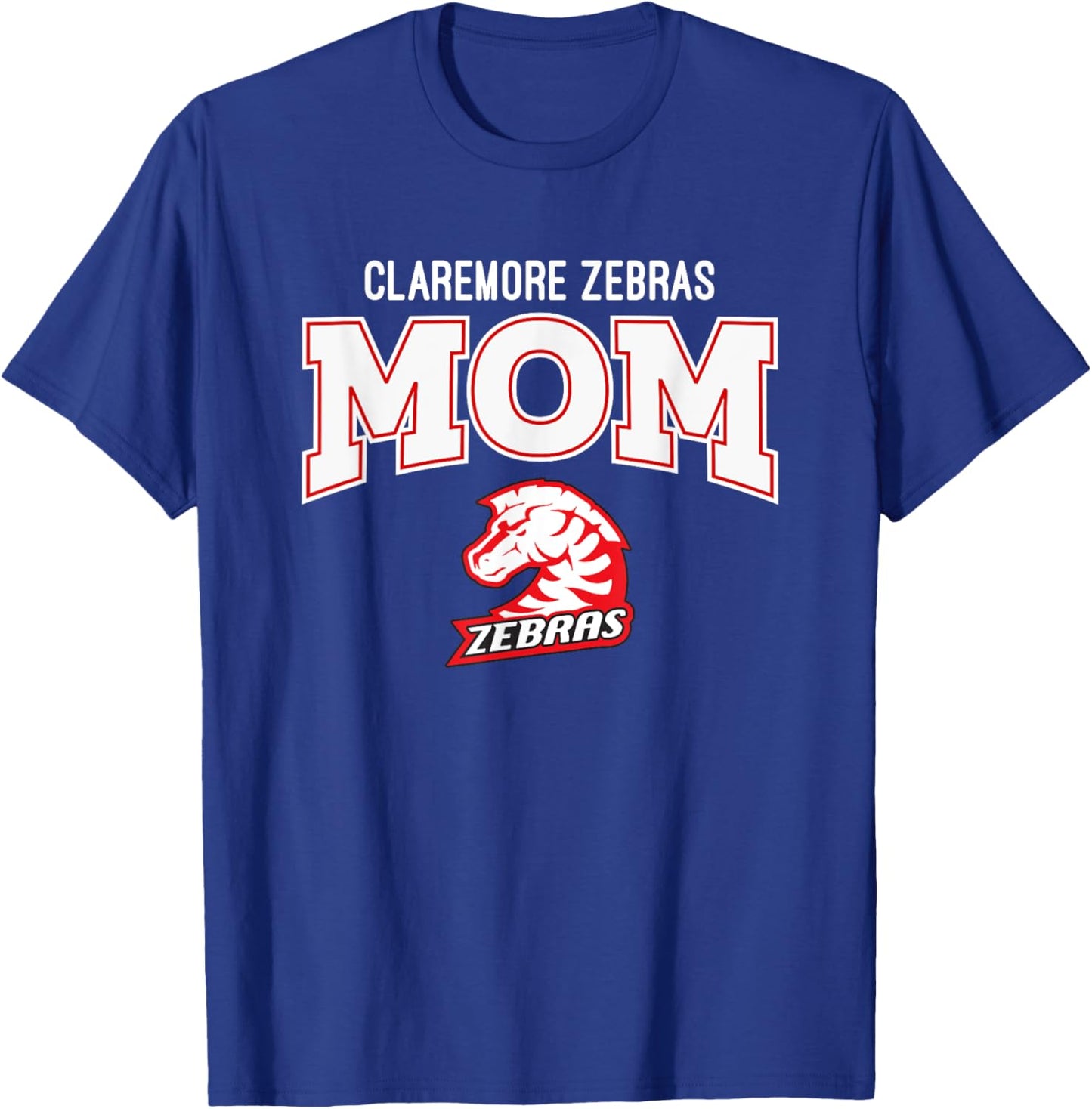 Claremore Zebras Logo Mom HS T-Shirt - T-Shirt | Royal
