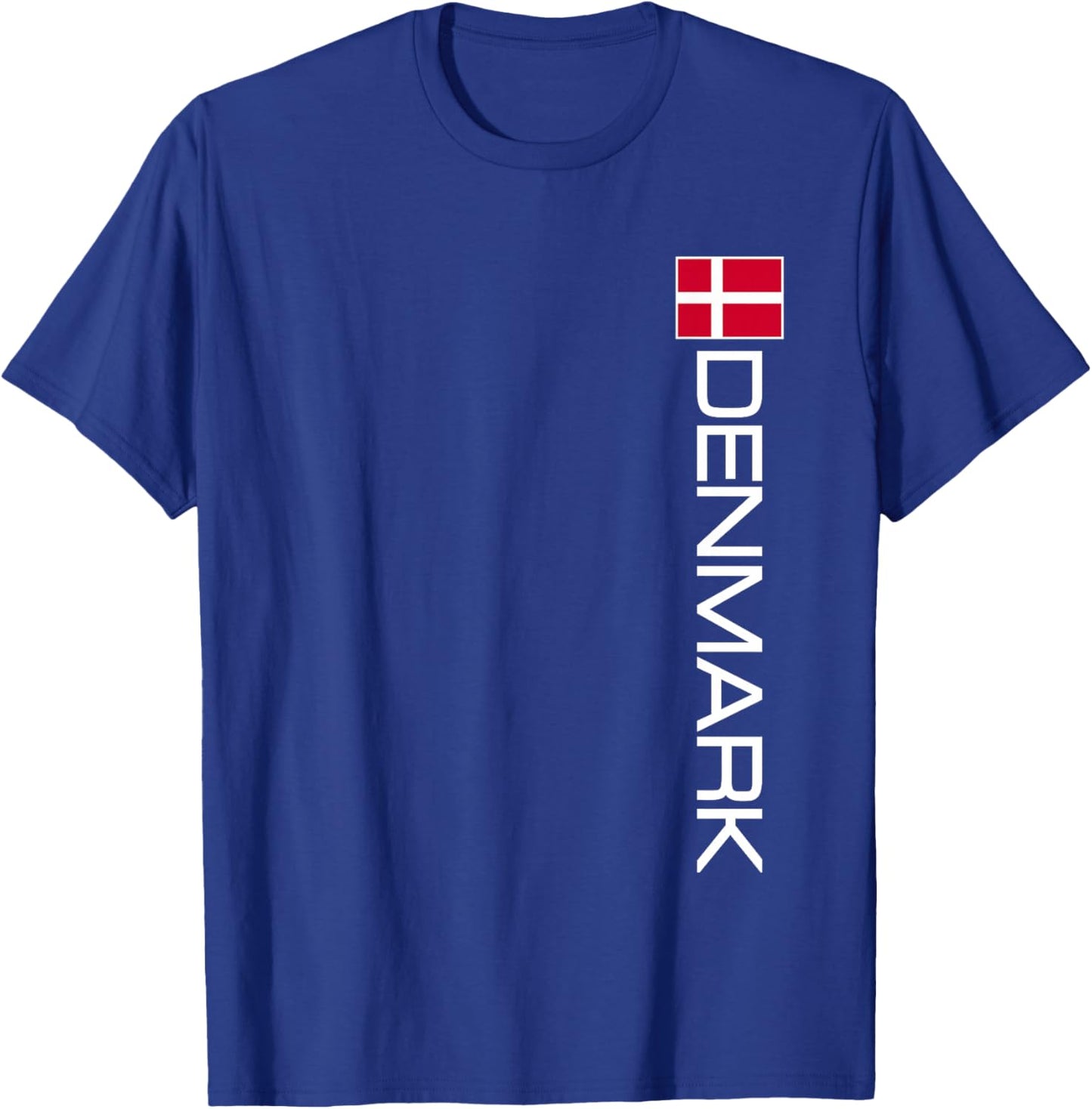 Denmark Flag National Sports Athletic Jersey Style T-Shirt - T-Shirt | Royal