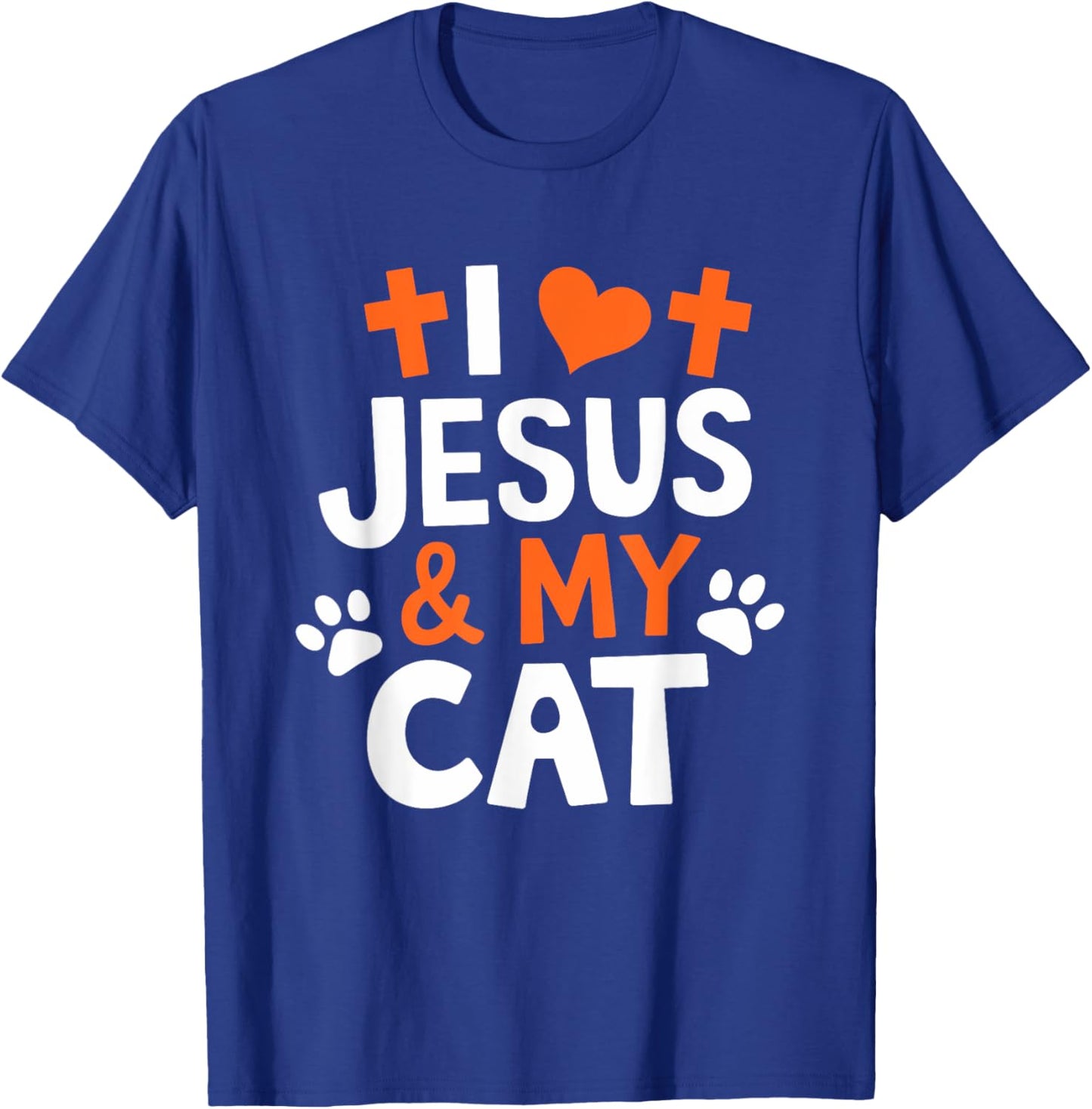 I love Jesus and my cat, Christian God Believer Christianity T-Shirt - T-Shirt | Royal