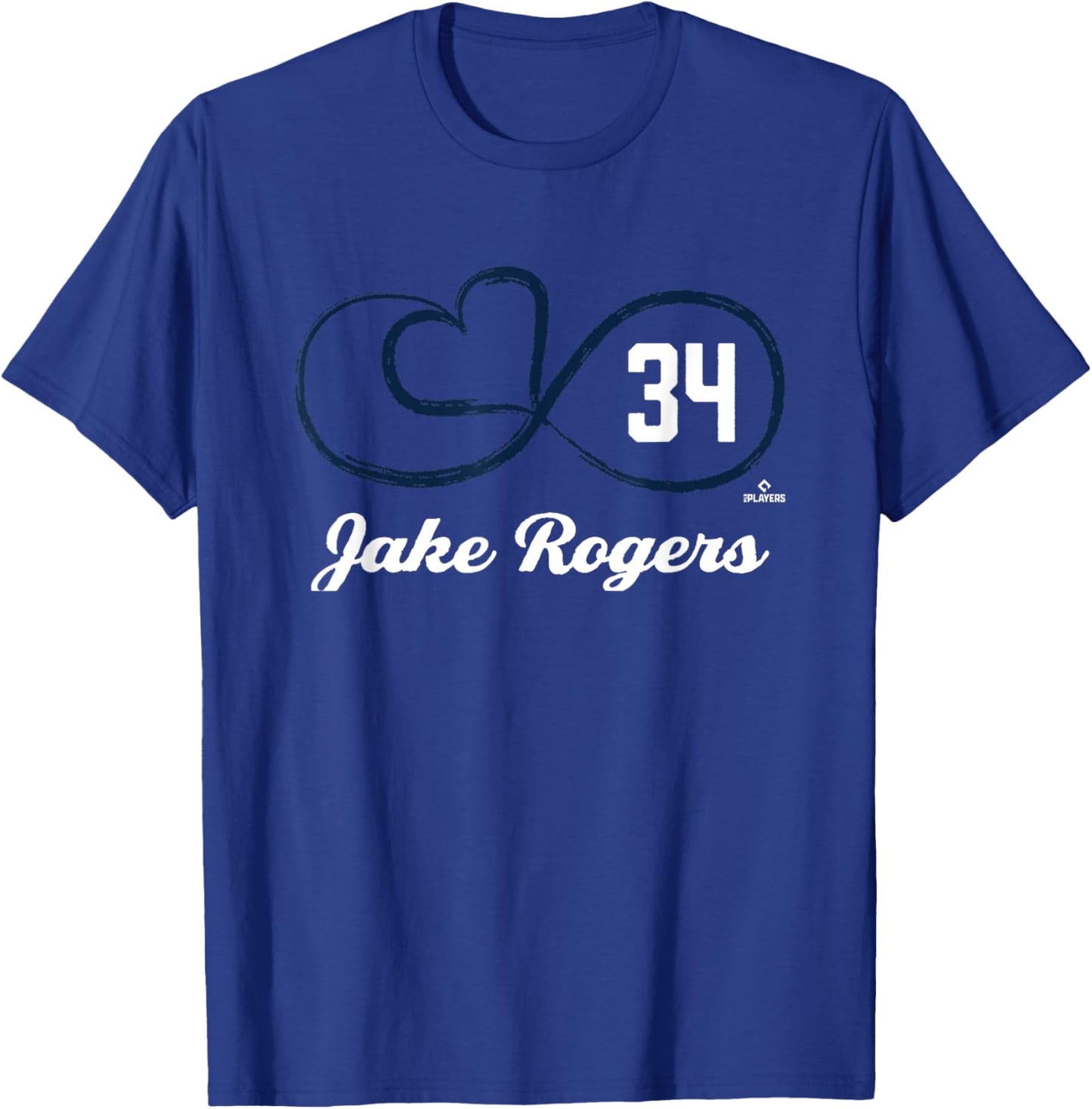 Infinity Love Jake Rogers Detroit Baseball MLBPA T-Shirt - T-Shirt | Royal