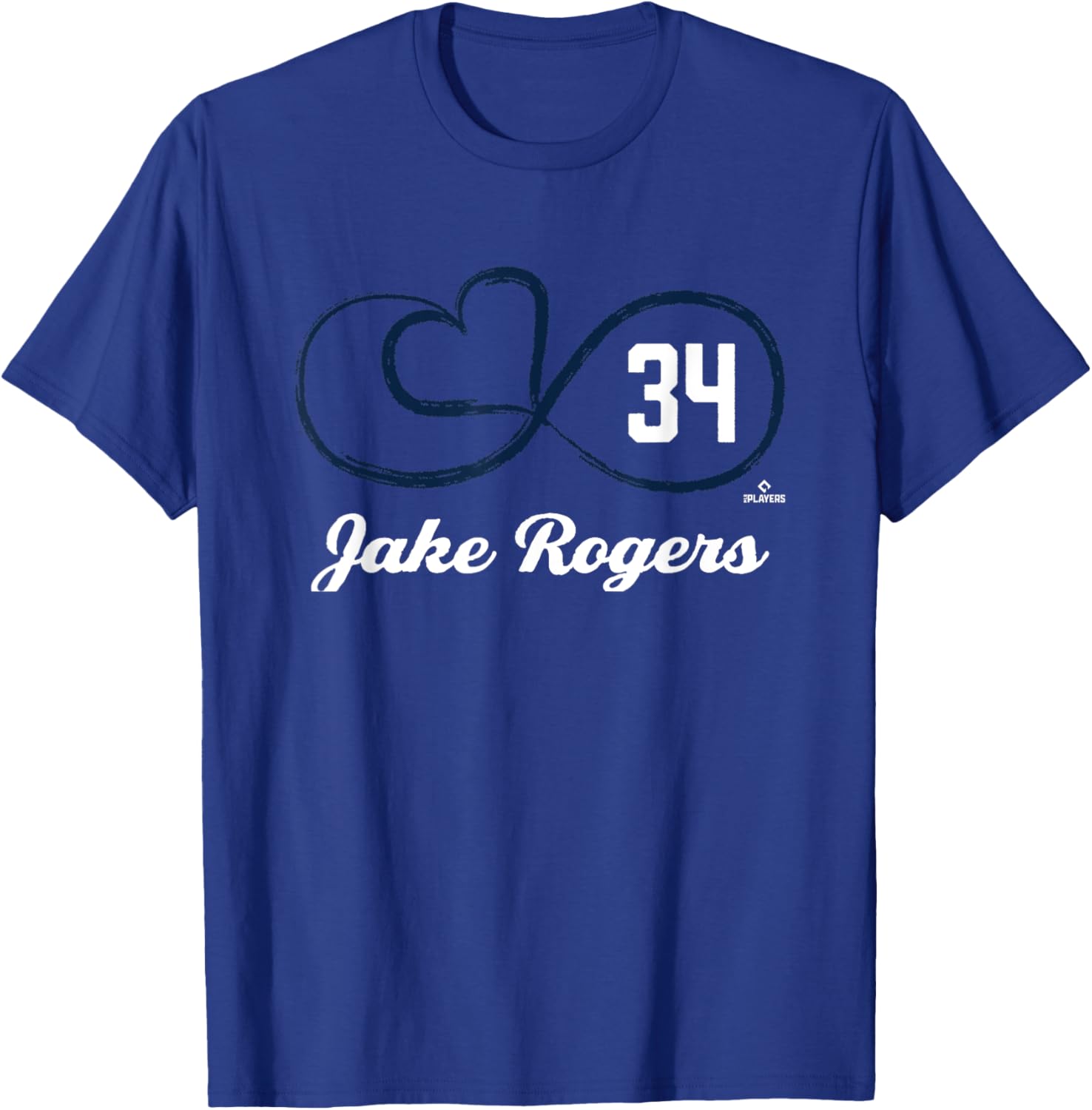Infinity Love Jake Rogers Detroit Baseball MLBPA T-Shirt - T-Shirt | Royal