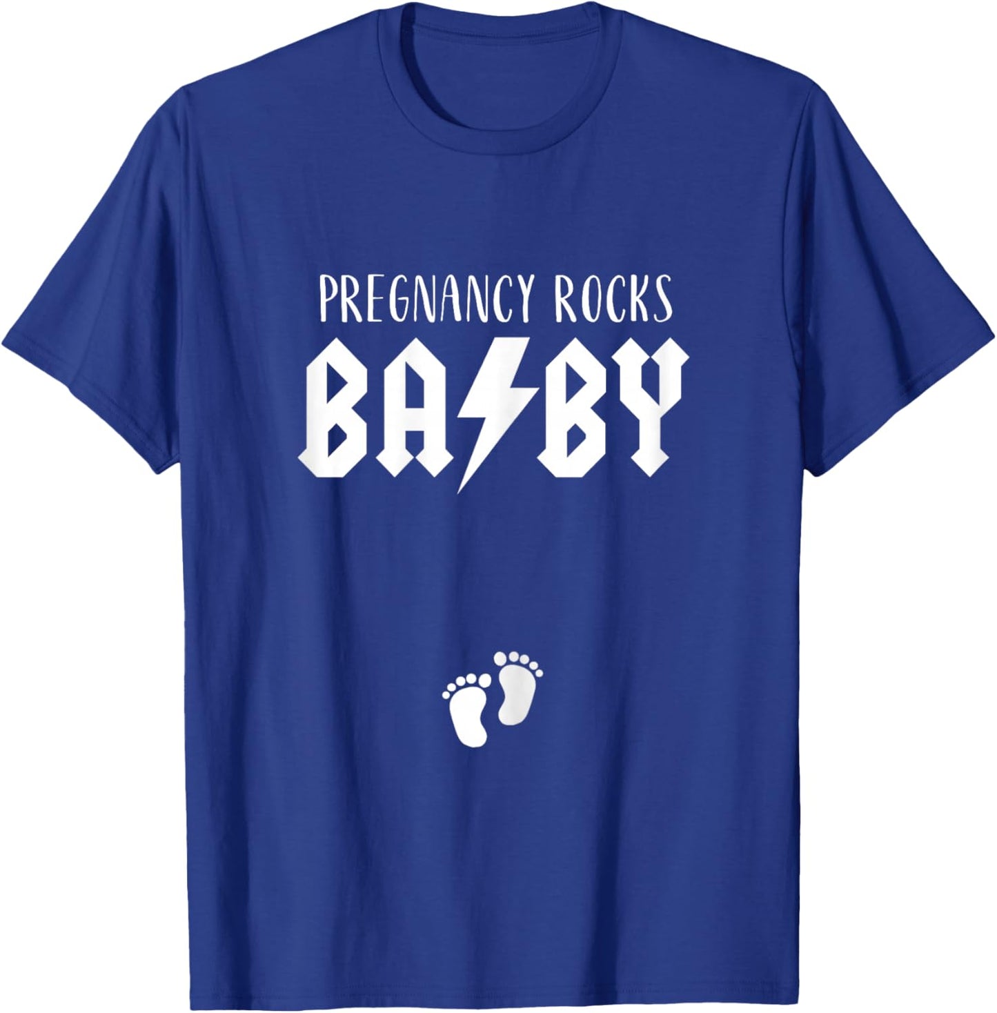 Pregnancy Rock Pregnant Mom Baby Announcement Band Music T-Shirt - T-Shirt | Royal