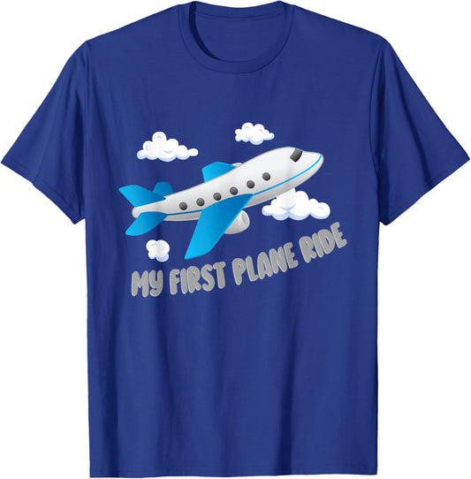 My First Plane Ride First Time Flying Airplane Kids T-Shirt - T-Shirt | Royal