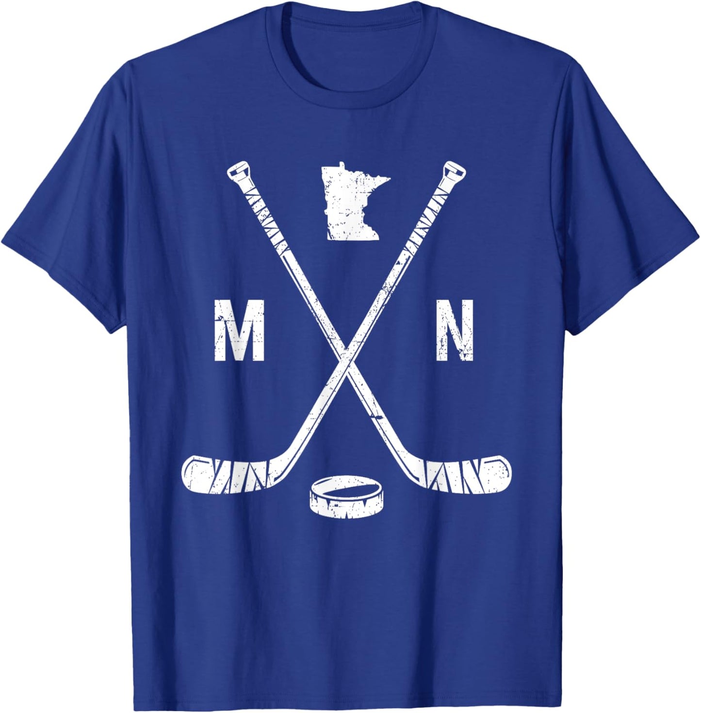 Minnesota MN Ice Hockey Sticks Sports Team Fan T-Shirt - T-Shirt | Royal