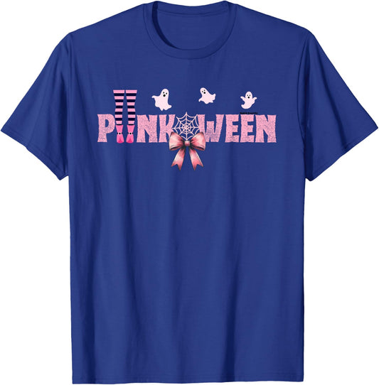 Pinkoween Cute Pink Halloween Merch Witch Legs Ghost Girls T-Shirt - T-Shirt | Royal
