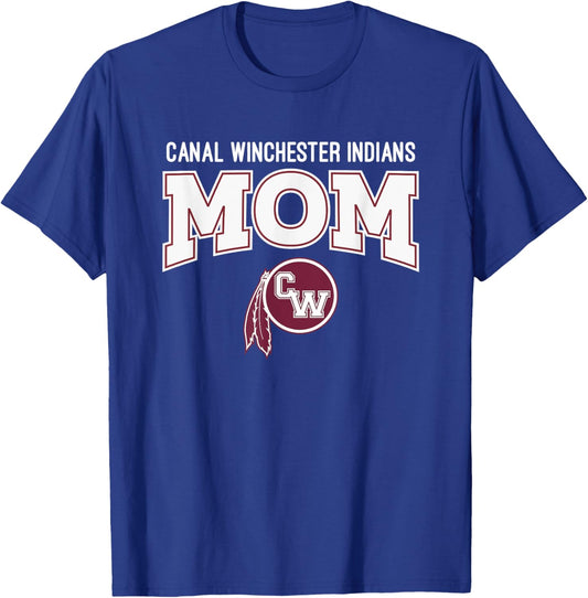 Canal Winchester Indians Logo Mom HS T-Shirt - T-Shirt | Royal