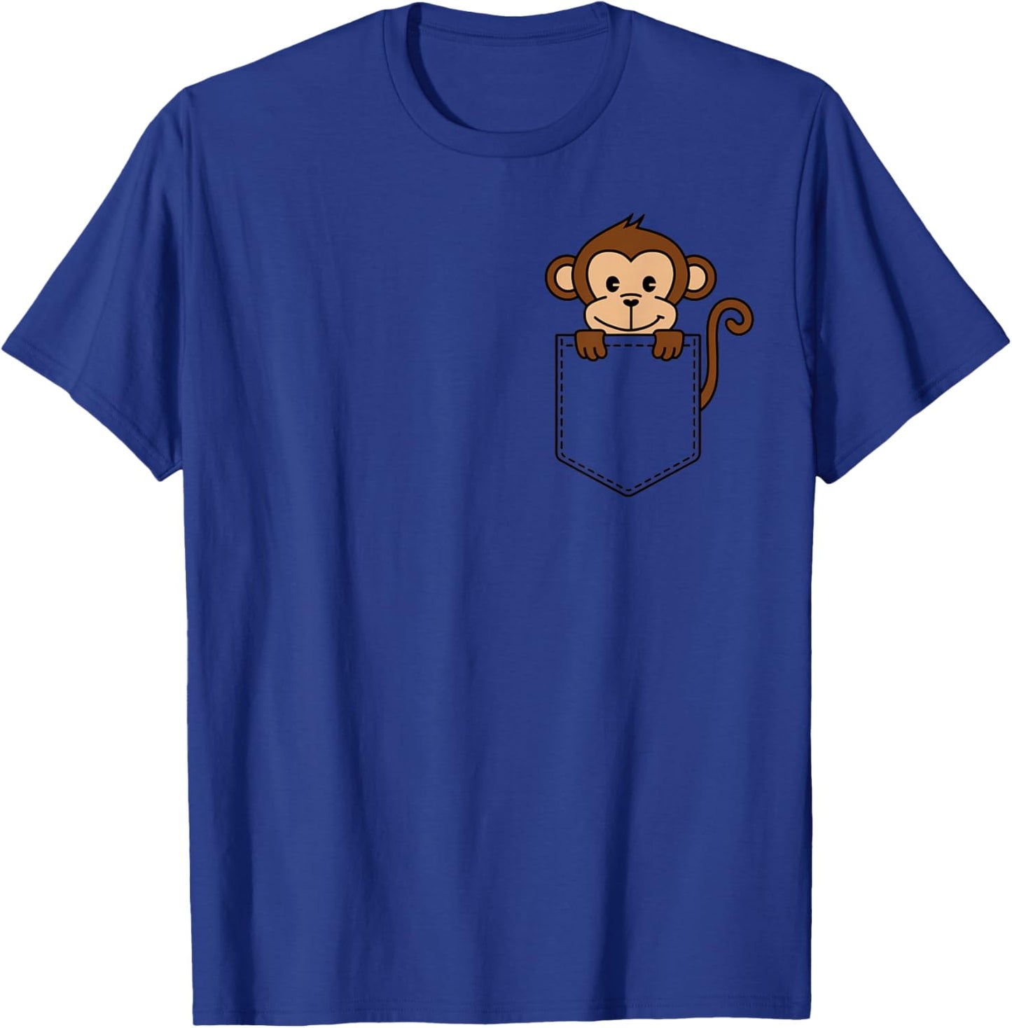 Boys Girls Toddler Cute Zoo Animal Monkey in Pocket Kids T-Shirt - T-Shirt | Royal