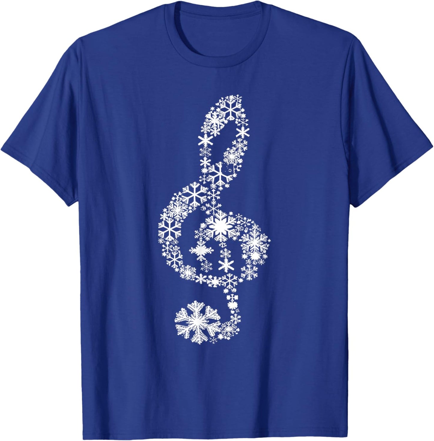 Winter Melody Snowflakes Treble Clef Music Notes Men Women T-Shirt - T-Shirt | Royal