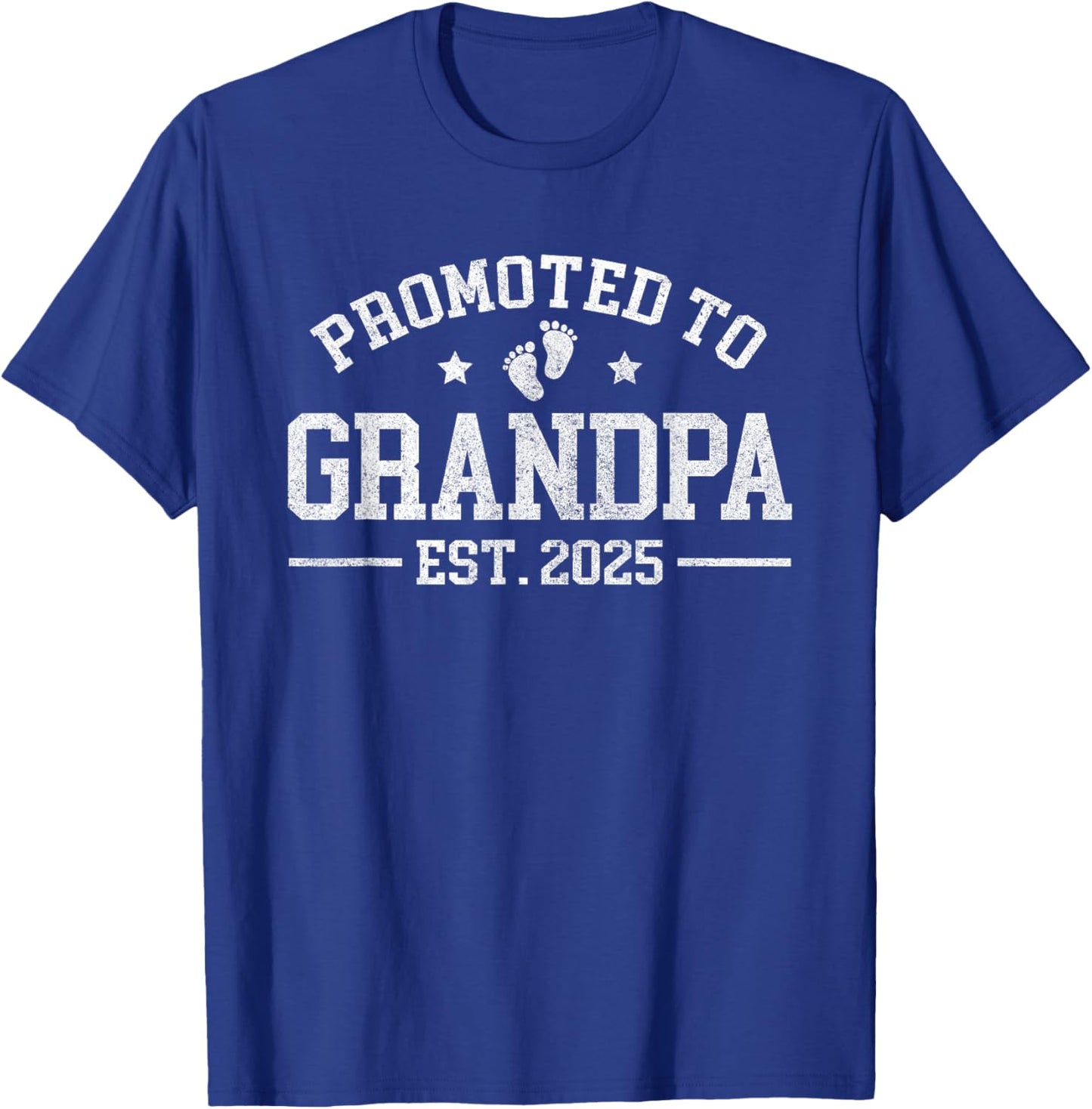 Promoted to Grandpa est. 2025 Grandparents Baby Announcement T-Shirt - T-Shirt | Royal