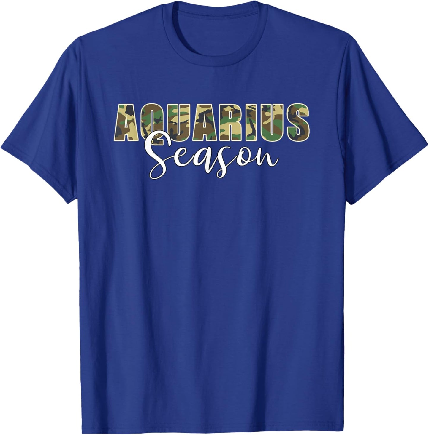 Aquarius Season Zodiac Birthday Camo Black Woman T-Shirt - T-Shirt | Royal