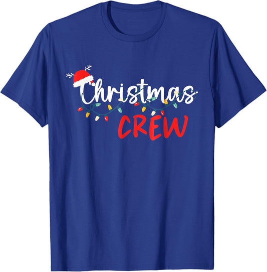 Christmas Crew Xmas Lights Family Matching Pajamas Holiday T-Shirt - T-Shirt | Royal