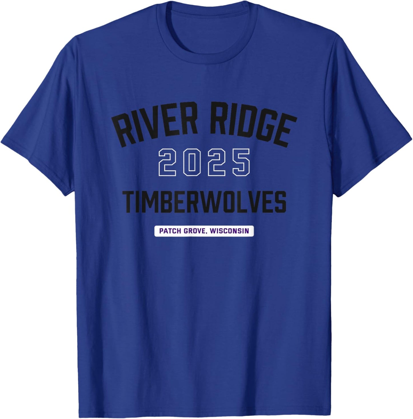 River Ridge Timberwolves Patch Grove, Wisconsin 2025 T-Shirt - T-Shirt | Royal