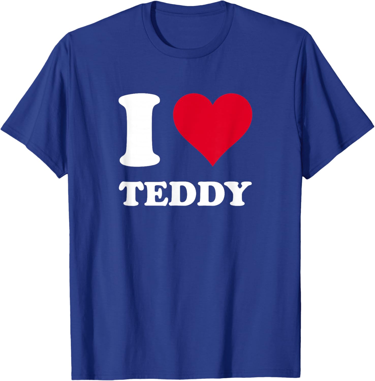 Red Heart I Love Teddy T-Shirt - T-Shirt | Royal