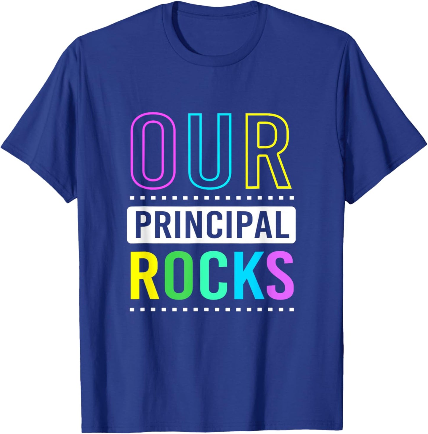 Retro Vibe School Principal Our Principal Rocks T-Shirt - T-Shirt | Royal