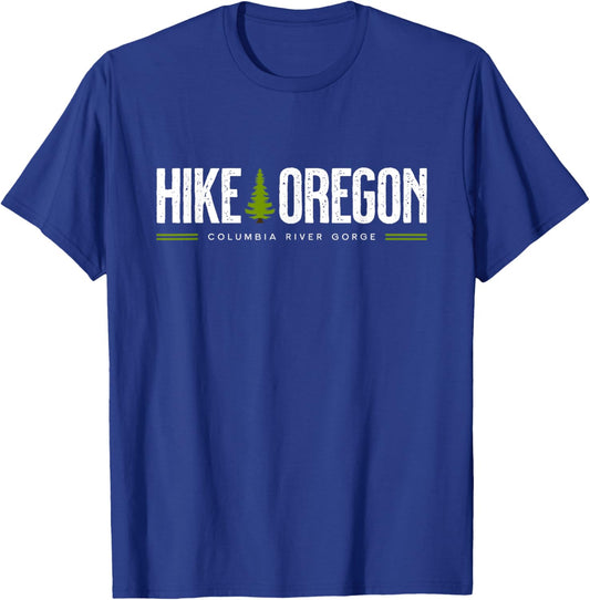 Oregon Columbia River Gorge Hike Tree Retro Graphic T-Shirt - T-Shirt | Royal