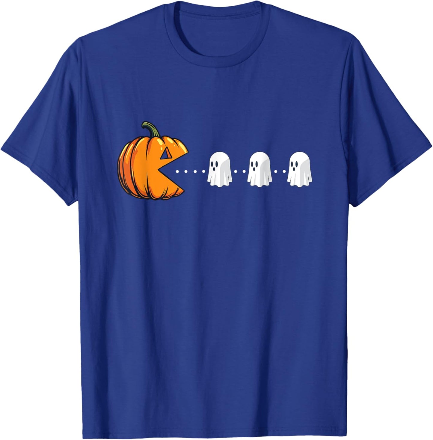 Pumpkin Eating Ghosts - Spooky Witch Halloween Ghoul T-Shirt - T-Shirt | Royal