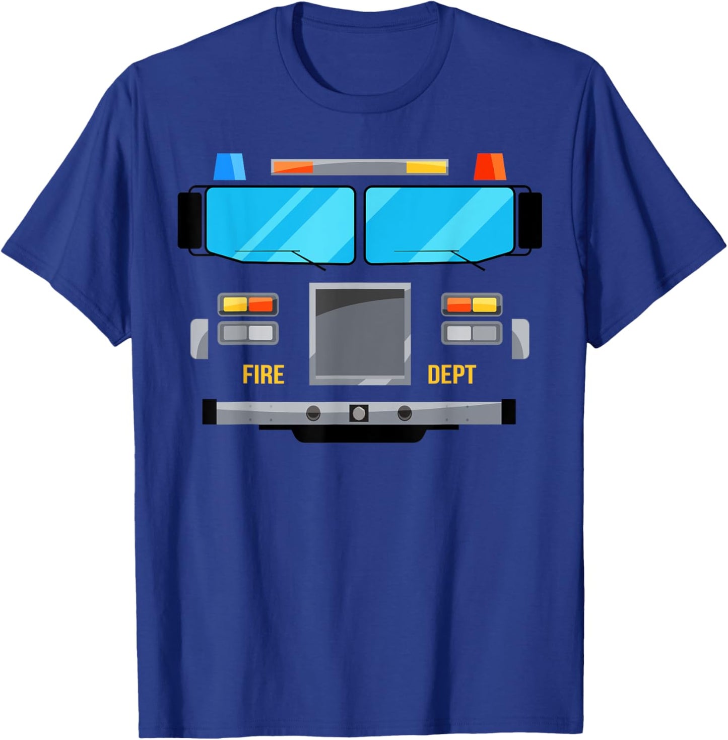 Red Fire Truck DIY Costume Cosplay Happy Halloween Kids Boys T-Shirt - T-Shirt | Royal