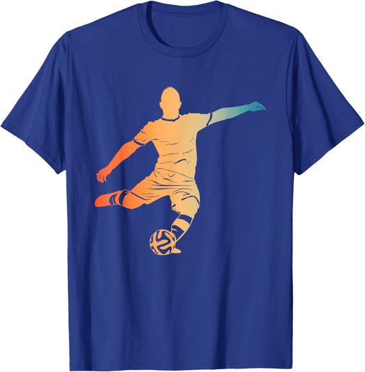 Silhouette Soccer Player Goalkeeper Lover Soccer Boy T-Shirt - T-Shirt | Royal