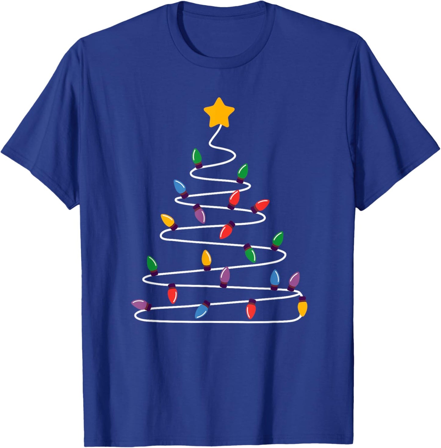 Christmas Tree Holiday Xmas Merry Christmas Lights T-Shirt - T-Shirt | Royal