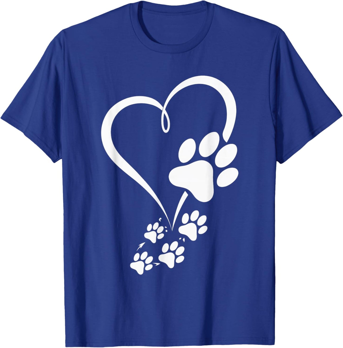 Dog Paw Heart Love Paws Pet Animal Paw Print Women T-Shirt - T-Shirt | Royal