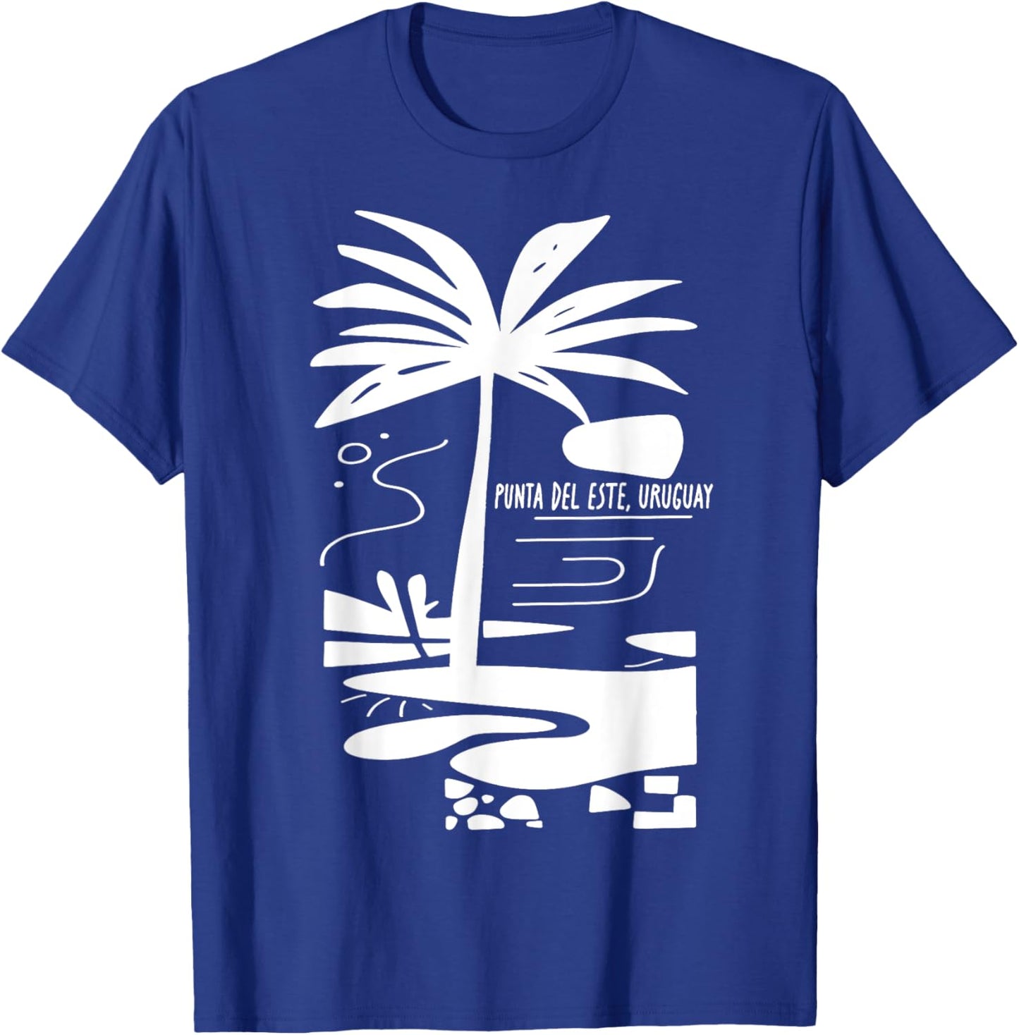 Punta del Este Uruguay Minimalist Beach Scene T-Shirt - T-Shirt | Royal