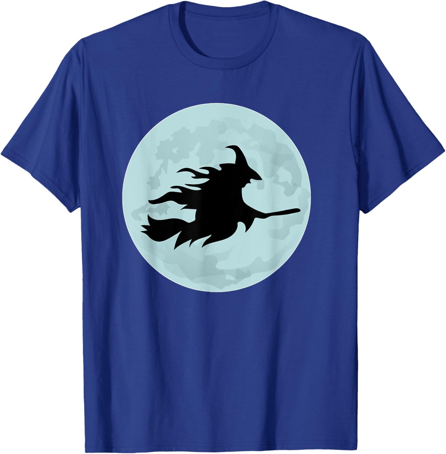 Flying Witch On Broomstick Full Moon Halloween Costume T-Shirt - T-Shirt | Royal