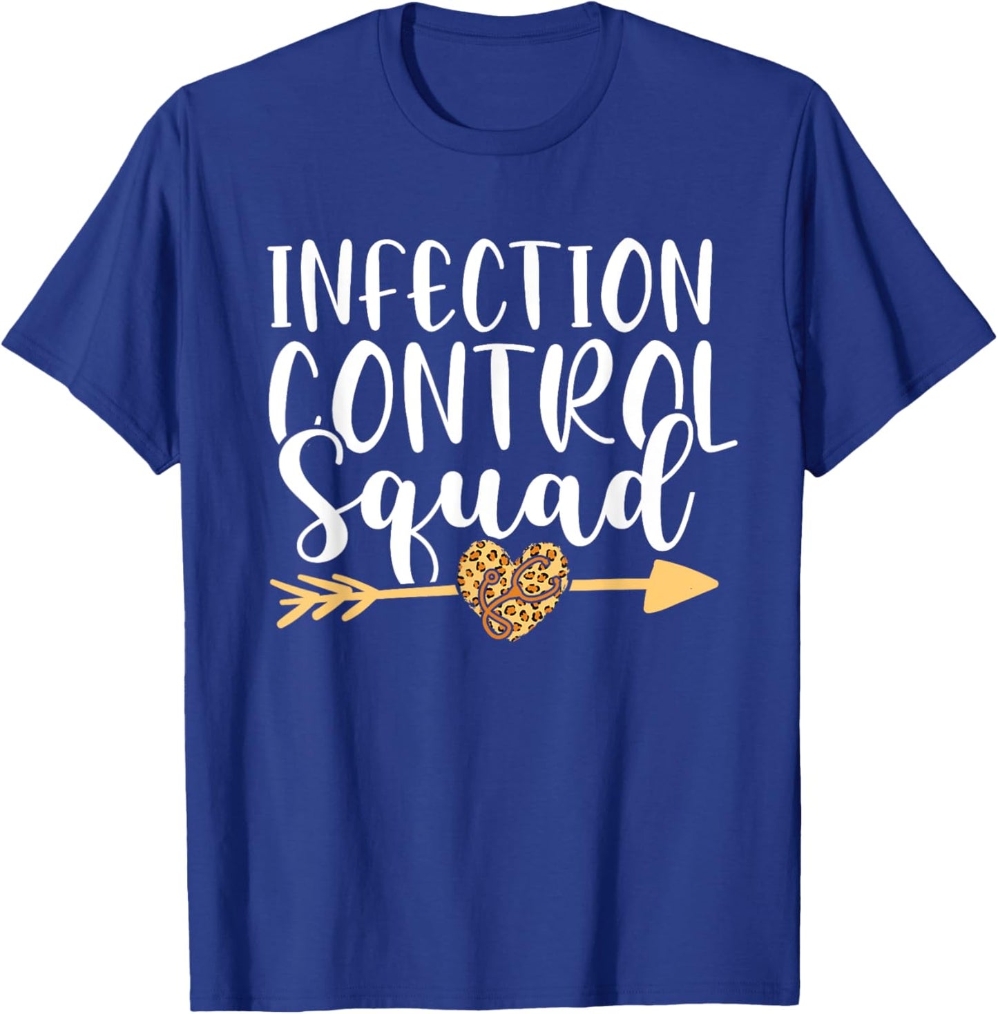 Infection Control Nurse Leopard Heart Nursing Squad RN T-Shirt - T-Shirt | Royal