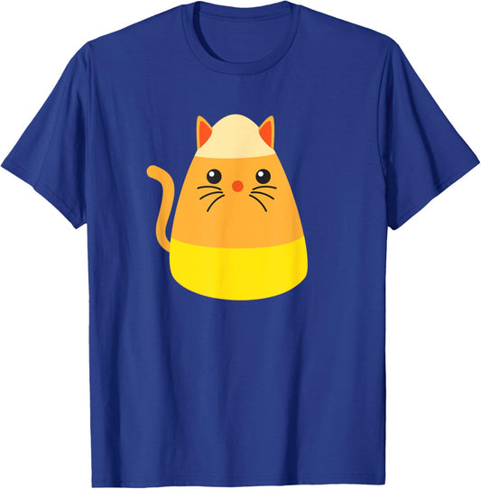 Candy Corn Cat Costume Halloween Kids Cat Candy Corn T-Shirt - T-Shirt | Royal