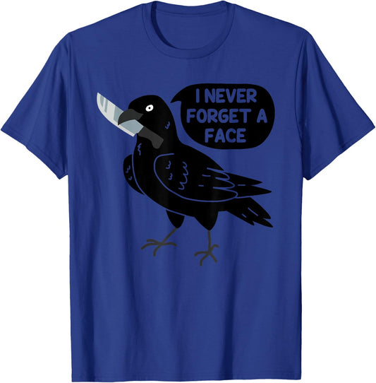 Spooky Crow With Knife T-Shirt - T-Shirt | Royal
