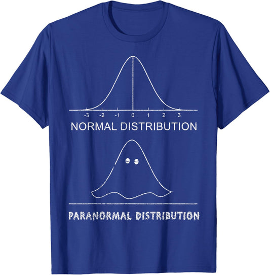 Normal Paranormal Distribution Funny Math Ghost Halloween T-Shirt - T-Shirt | Royal