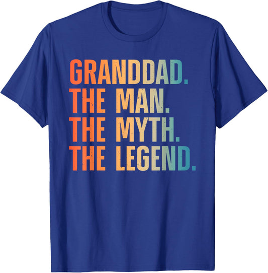 Granddad Art For Grandpa Grandfather From Grandkids Granddad T-Shirt - T-Shirt | Royal