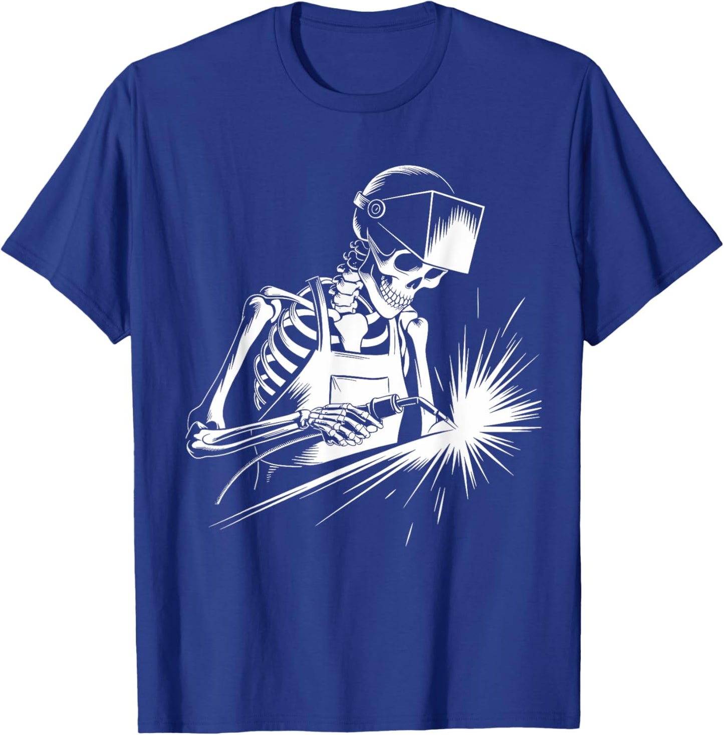 Funny Skeleton Welding Lovers Spooky Halloween Welder T-Shirt - T-Shirt | Royal