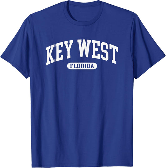 Key West Florida Vacation Souvenir Vintage Arched Text T-Shirt - T-Shirt | Royal