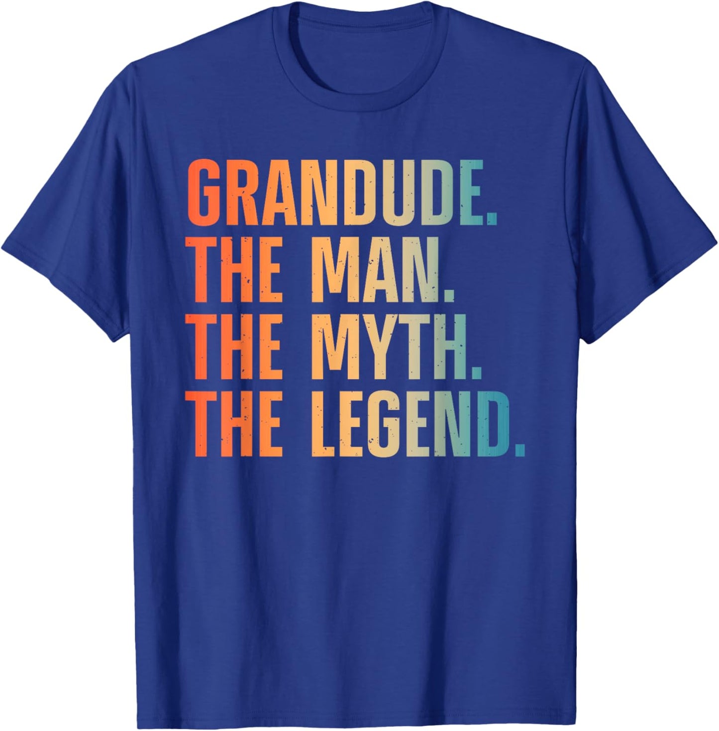 Grandude Art For Grandpa Grandfather From Grandkids Grandude T-Shirt - T-Shirt | Royal