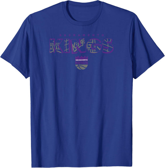 NBA - Sacramento Kings Logo Knockout White T-Shirt - T-Shirt | Royal