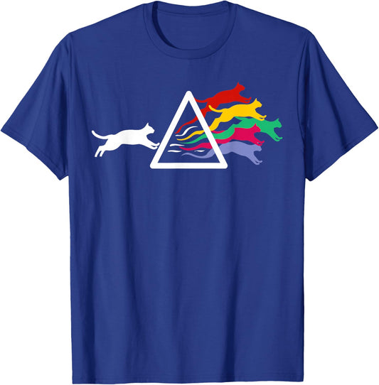 Cat Prism Rainbow Light - Physics - Science Spectral Cat Women Girls Kids T-Shirt - T-Shirt | Royal