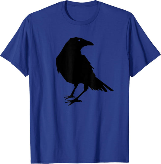 Beautiful Black Crow Raven Bird Silhouette T-Shirt - T-Shirt | Royal
