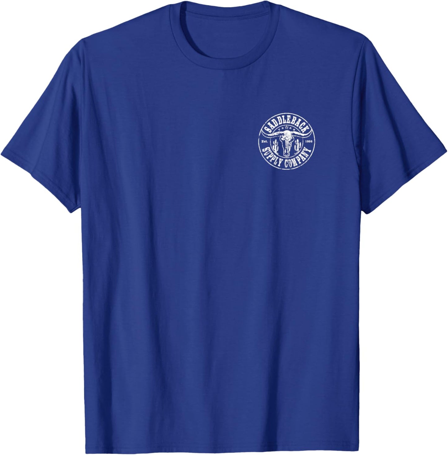 Saddleback Desert Skull White Logo Lightweight, Graphic T-Shirt - T-Shirt | Royal