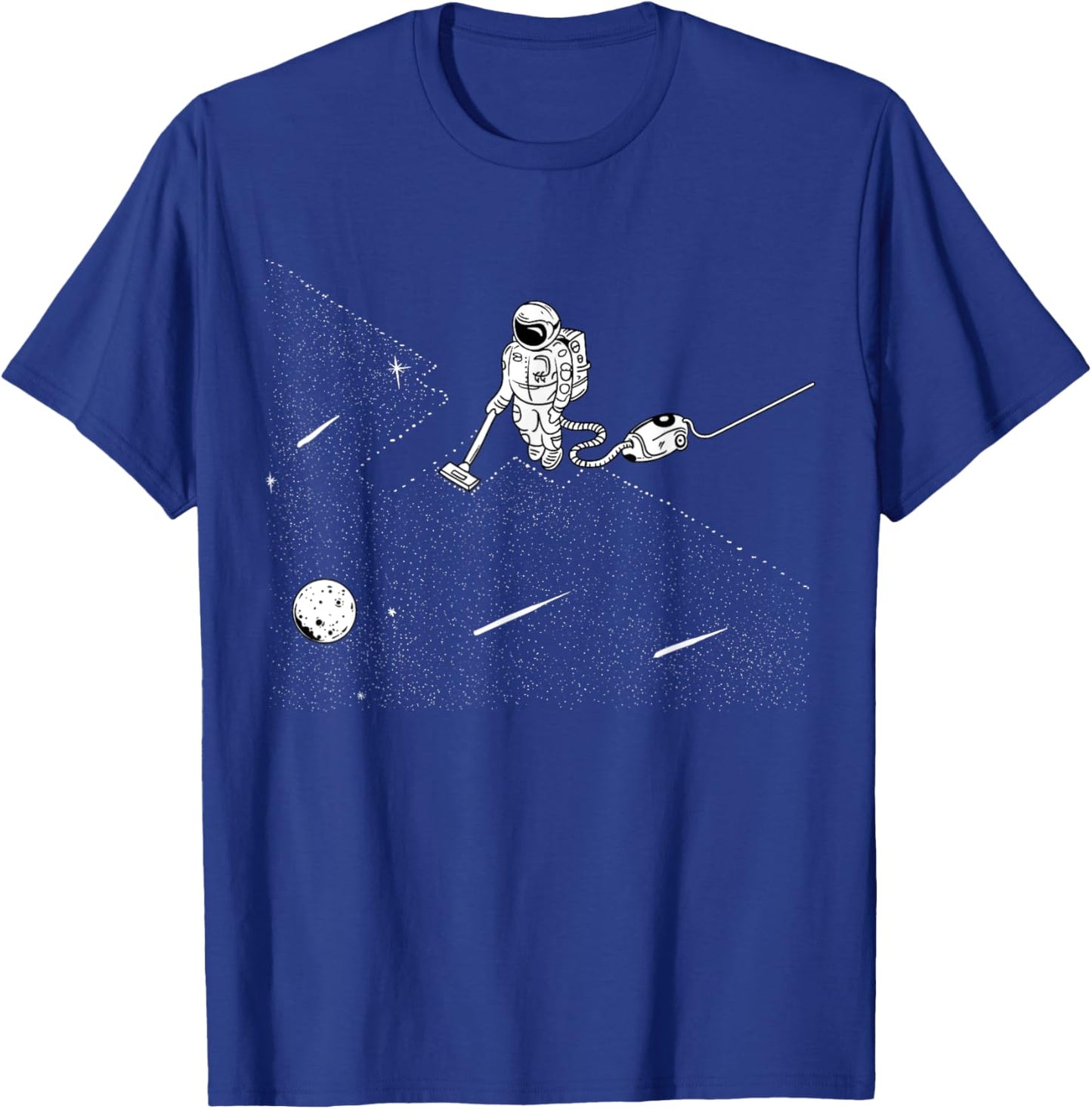Astronaut Vacuuming the Stars to Clean Up the Space Universe T-Shirt - T-Shirt | Royal