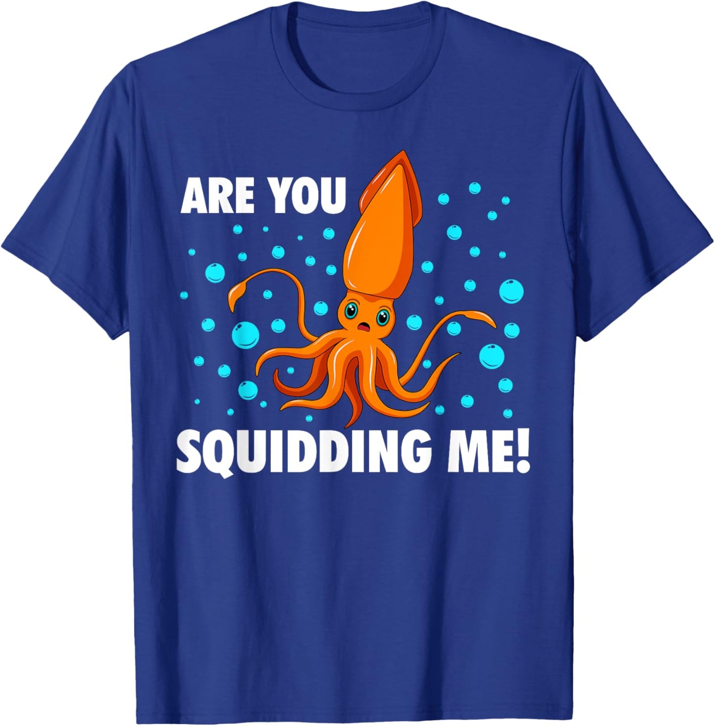 Best Squid Art For Kids Men Women Adult Octopus Lover Squid T-Shirt - T-Shirt | Royal