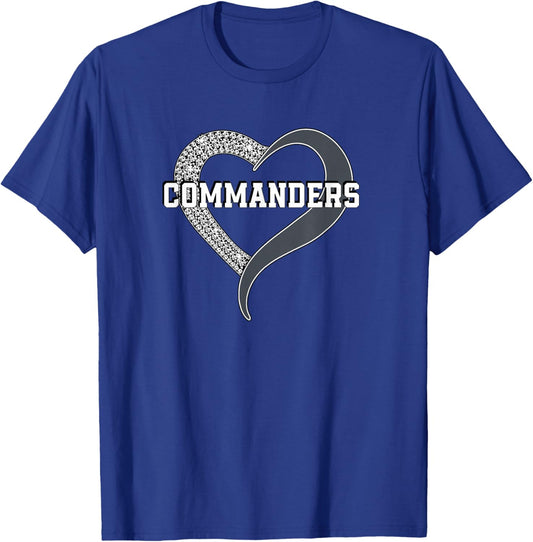 Commanders Washington County Diamond Heart HS T-Shirt - T-Shirt | Royal
