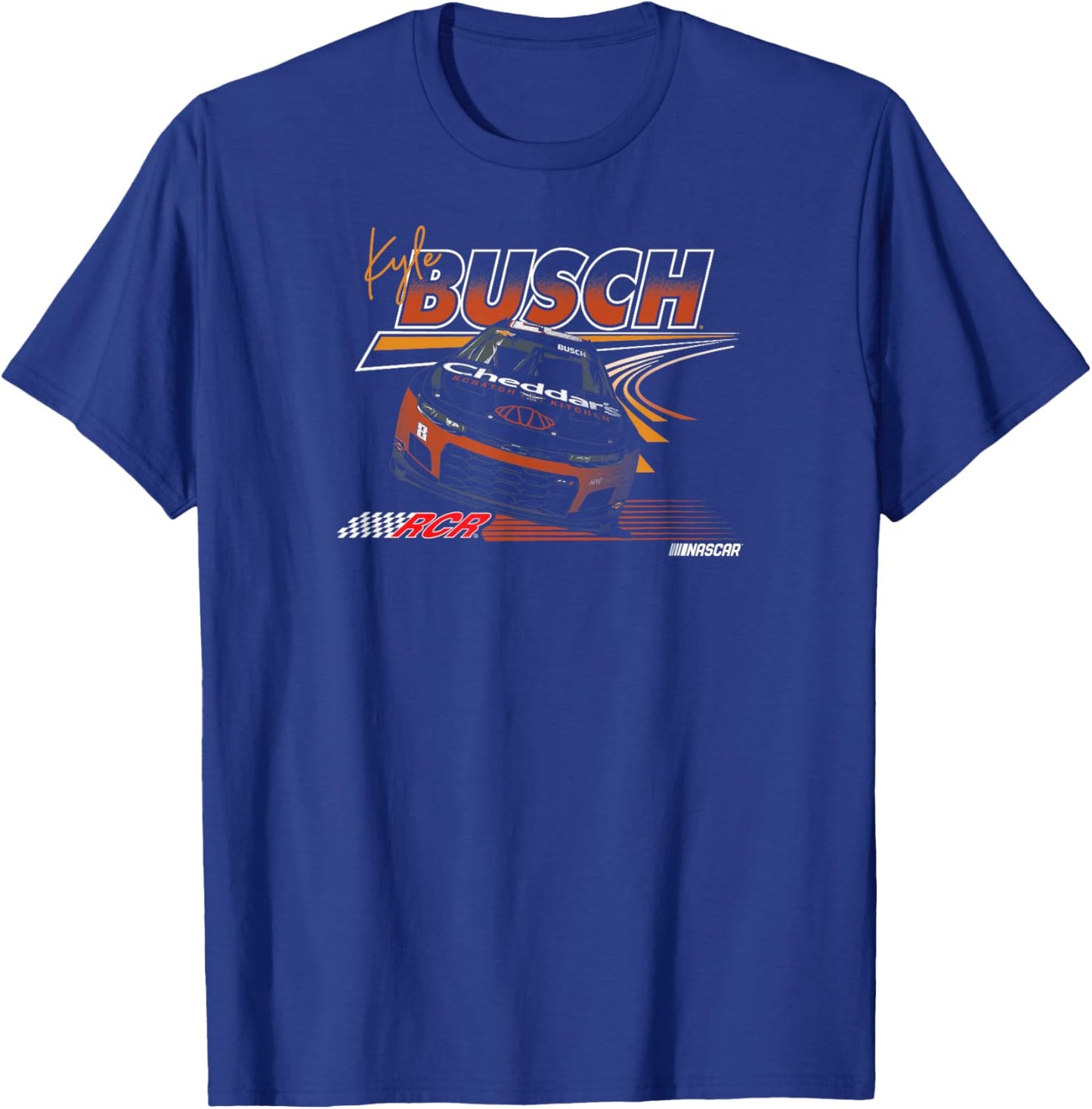 NASCAR - Kyle Busch RCR Race Lines Black T-Shirt - T-Shirt | Royal