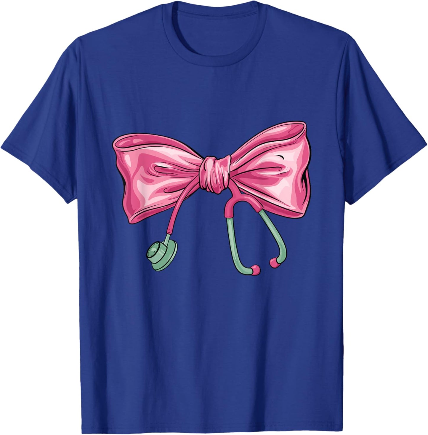 Pink Nurse Coquette Bow Stethoscope Nursing Medical Doctor T-Shirt - T-Shirt | Royal