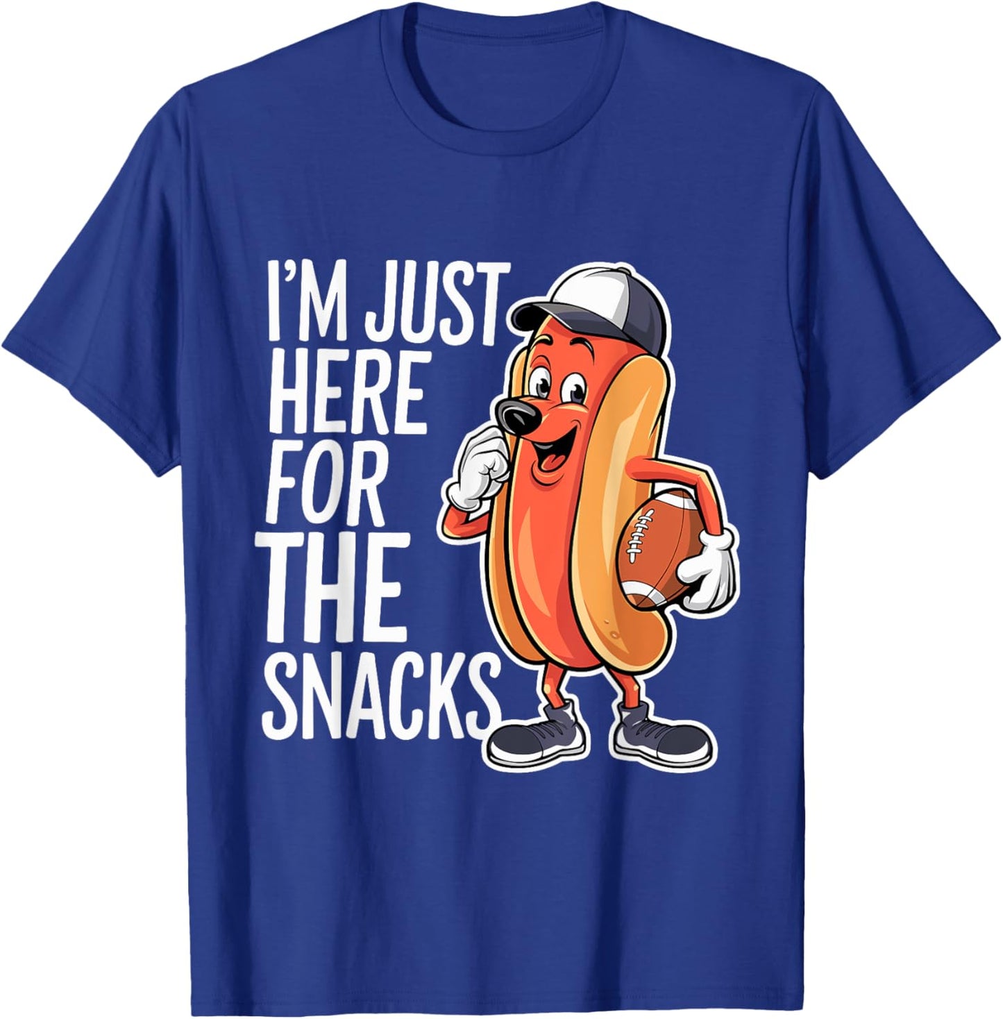Funny I'm Just Here For The Snacks Football T-Shirt - T-Shirt | Royal