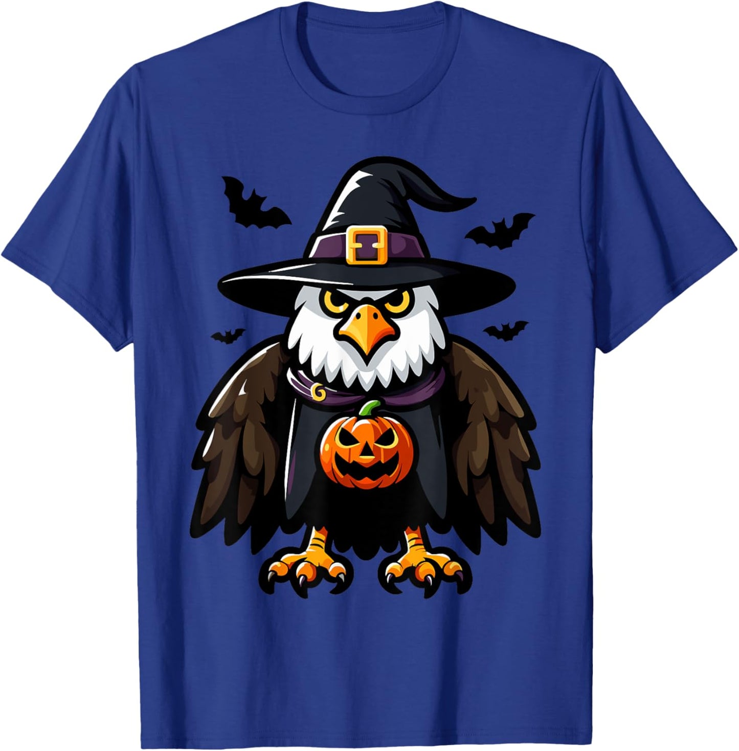 Scary Halloween Eagle Witch Hat Costume Spooky Season T-Shirt - T-Shirt | Royal