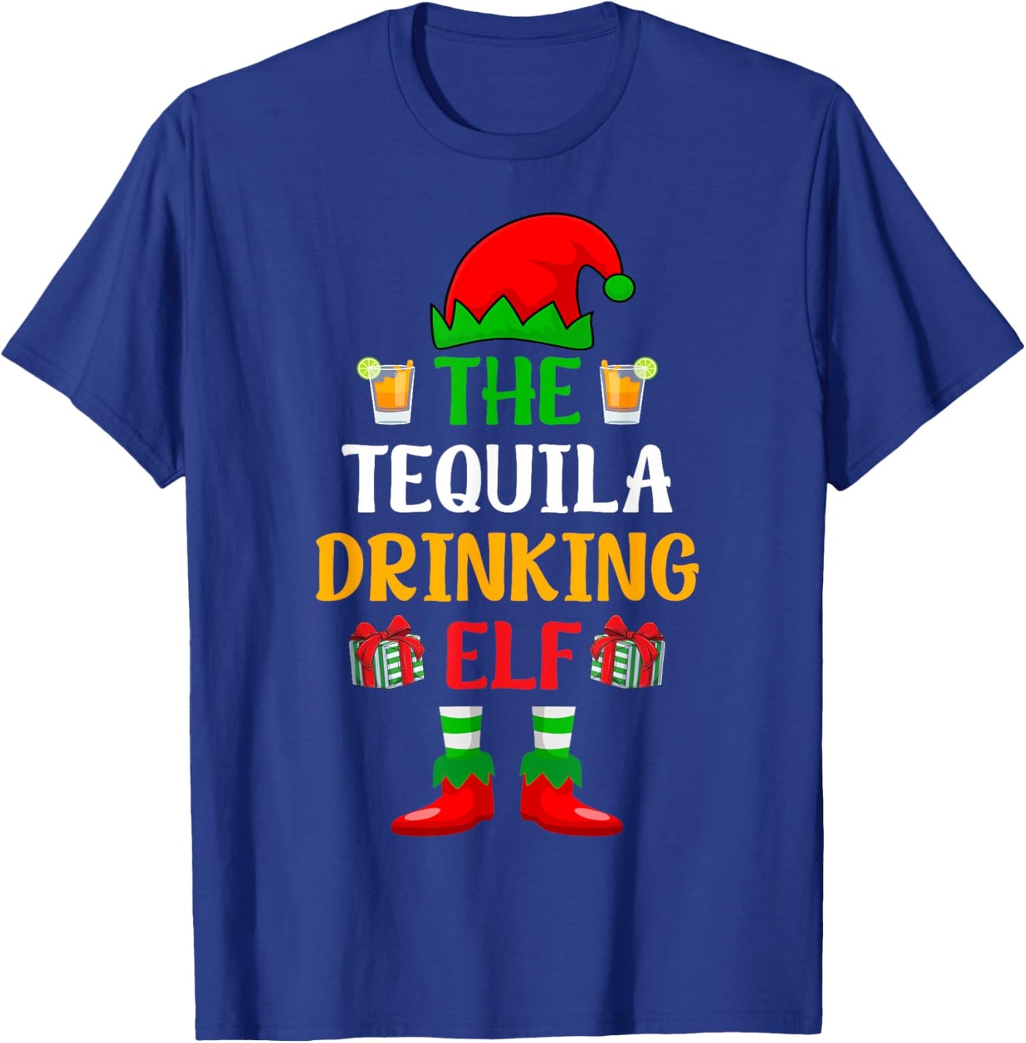 The Tequila Drinking ELF Xmas Holiday Christmas Tequila T-Shirt - T-Shirt | Royal