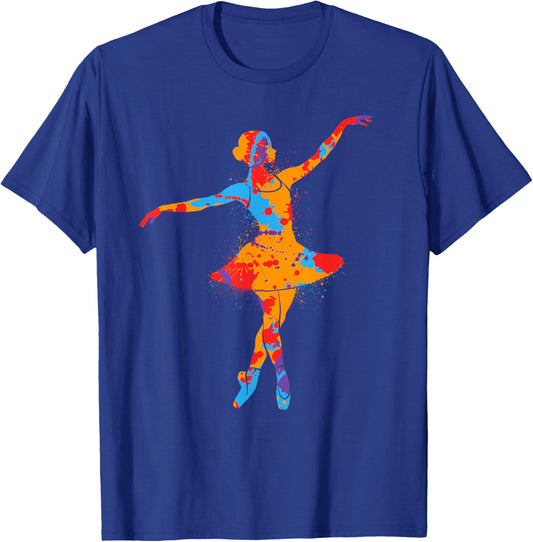 Colorful Ballet Ballerinas Girls Kids Women Ballet Dancer T-Shirt - T-Shirt | Royal