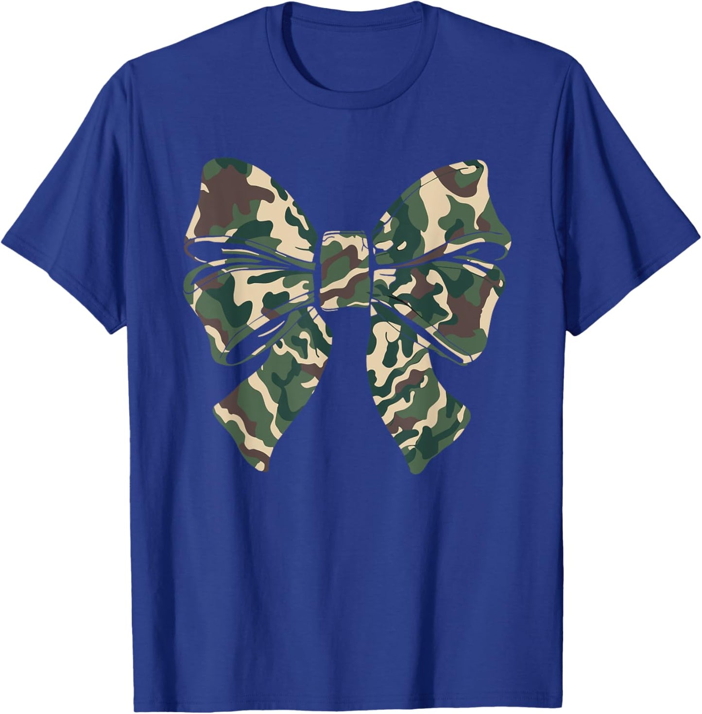 Camouflage Old Camo Bow Camo Coquette Bow Hunting Women Girl T-Shirt - T-Shirt | Royal