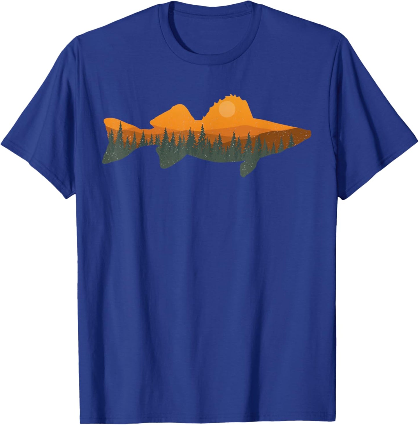 Walleye Fishing Forest Nature Wildlife Fisherman T-Shirt - T-Shirt | Royal